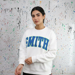 Sudadera con Capucha SMITH WHITE 100% Algodón, Color Personalizado, Apliques Bordados, Invierno, Estilo Vintage, Hilos Finos - Product Image 1