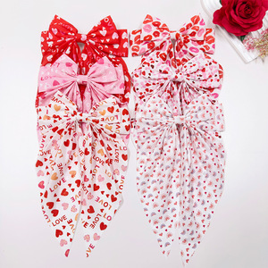 Jepit Rambut Syh1537 Elegan Bentuk Hati Pita Cinta Jepit Rambut Pegas Pita Besar untuk Wanita Pesta Rambut Valentine - Product Image 4