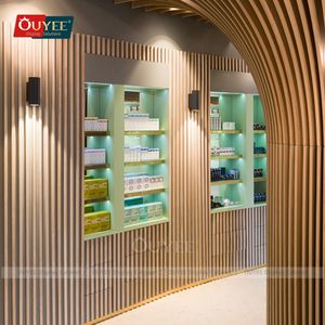 <span class=keywords><strong>Armoire</strong></span> portable moderne en bois avec lumière LED Conception de comptoir de <span class=keywords><strong>pharmacie</strong></span> écologique pour décoration intérieure Magasin de <span class=keywords><strong>pharmacie</strong></span> - Product Image 6