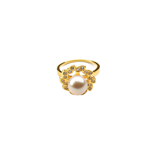 แหวนแฟชั่นชุบทองประดับมุกคริสตัลเครื่องประดับสตรีแบบปรับได้ - Product Image 2
