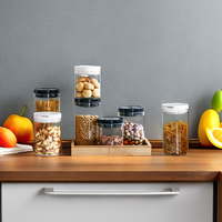 Ensemble de bocaux en verre multi-échelles pour cuisine, en verre borosilicate de haute qualité, hermétiques avec couvercle en plastique, pour le stockage des bonbons