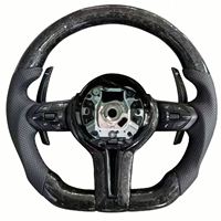Volant de voiture en cuir et fibre de carbone forgée noire pour BMW F10 F20 F30 F32 F20 325i F87 F82 F21 F22 M2 M3 M4 M5 X3 X5 X7
