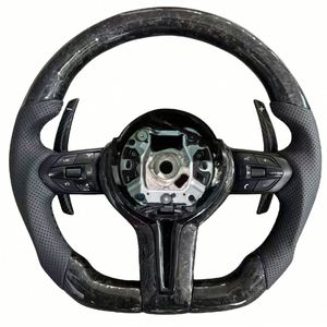 Volante de Coche de Fibra de Carbono Forjado Negro con Cuero para BMW F10 F20 F30 F32 F20 325i F87 F82 F21 F22 M2 M3 M4 M5 X3 X5 X7 - Product Image 4