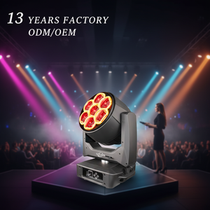 WEDOSTAGE 7X60W RGBW LED Luz de Cabeza Móvil con Zoom y Efecto Ojo de Buey 540/270 X/Y 10000 Lúmenes Control DMX512 para DJ, <span class=keywords><strong>Discoteca</strong></span>, Fiesta, Club Nocturno - Product Image 1