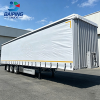 Baiping Remorques de camion semi-remorque latérale à rideau haute capacité à 3 essieux de 40 pieds pour le transport de marchandises en vrac Conteneur d'expédition en PVC