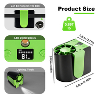 Kipas Pinggang Mini Portabel 15000mAh Plastik Clip-On 3in1, Power Bank Isi Ulang, Ultra Senyap, Multifungsi, untuk Luar Ruangan