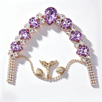 Clips de chaussures en forme de V pour femmes, avec strass en forme de larme, décoration de sandales d'été, style queue de sirène