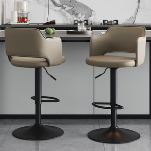 Tabouret <span class=keywords><strong>de</strong></span> <span class=keywords><strong>bar</strong></span> haut <span class=keywords><strong>de</strong></span> gamme réglable au design moderne <span class=keywords><strong>Chaise</strong></span> pivotante <span class=keywords><strong>de</strong></span> luxe avec dossier pour un usage domestique <span class=keywords><strong>Bar</strong></span> en <span class=keywords><strong>fer</strong></span> et îlot <span class=keywords><strong>de</strong></span> réception - Product Image 3