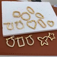 Fournitures de fabrication de bijoux accessoires CZ mousqueton fermoir doré porte-clés coeur bricolage bracelet fermoirs
