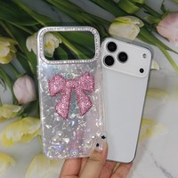 3D Strass Schleife Herz Holografische Handyhülle Weiche TPU für iPhone X 11 12 13 14 15 16 17 18 Samsung Redmi OPPO VIVO