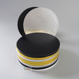 Round Corrugated Cake Board with Smooth <b>Edges</b> Gold Foil and Embossing/Stamping Display Decorative Cake Board - Product Image 3