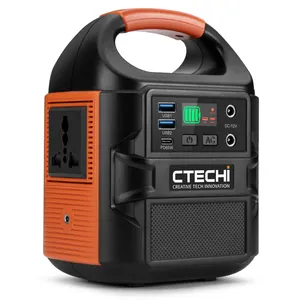 CTECHi Generator surya 100 w, baterai pengisian, Generator tenaga surya, stasiun daya portabel 100 Watt, untuk berkemah