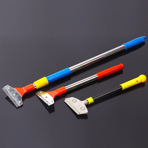 Petit grattoir de nettoyage rouge, couteau plat, lame en acier inoxydable, manche en plastique, durable, pour le nettoyage des carreaux de sol, des murs et du verre - Product Image 2