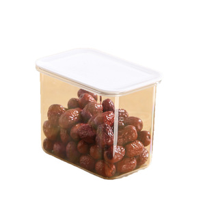 Conteneur de stockage en plastique de qualité alimentaire, rectangulaire avec couvercle, pour céréales, café, empilable, 300g, couleur unie, couvert - Product Image 5
