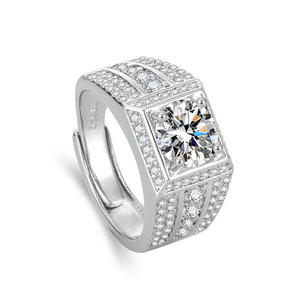 Bague pour homme élégante et généreuse en ZIRCON carré de 2 carats sertie <span class=keywords><strong>d</strong></span>'étoiles scintillantes, bague tendance pour homme - Product Image 5