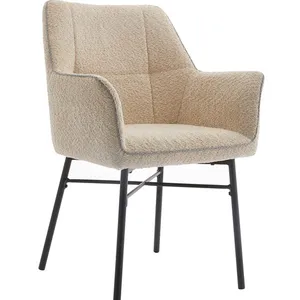 Nuovo modello di mobili da pranzo sedia da Bar tessuto tappezzeria sedile e schienale sedie da cucina gamba in metallo sedia da pranzo per ristorante