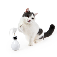 Robot Tumbler, Juguete Interactivo Eléctrico para Gatos con Bola Giratoria y Plumas