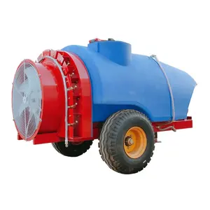 Pulverizador de pluma de tractor agrícola, rociador de pluma de cuatro ruedas, rociador de huerto con ventilador autopropulsado para agricultura