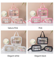 Trousse de Toilette de Voyage Claire en PVC Transparent Portable pour Cosmétiques avec Deux Poignées, Sac de Lavage, Vente en Gros
