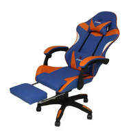 Chaise de bureau exécutive ergonomique en cuir, style course, dossier haut, convertible, pivotante, avec massage et refroidissement 4D, pour le gaming et le télétravail