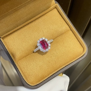 Mới đến Hight chất lượng 9K/14k/18K vàng Nhẫn đính hôn 18K phòng thí nghiệm phát triển <span class=keywords><strong>Ruby</strong></span> Vòng 1.7ct cổ điển Halo Vòng cho quà tặng - Product Image 5