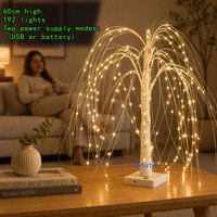 Lámpara LED de 60CM con forma de sauce, luz blanca cálida, ramas ajustables, árbol de hadas, decoración para el hogar, venta al por mayor