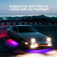 Kit de 6 Luces LED RGBIC de Neón para Chasis de Coche, Longitud/Brillo Personalizable, Impermeable IP68 con Efecto de Flujo y Persecución