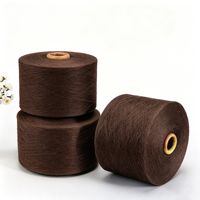 Fil recyclé marron foncé en coton et polyester à extrémités ouvertes pour balais de nettoyage, gants tricotés, tabliers de vêtement - Commande en gros