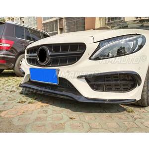 <b>For</b> Mercedes Benz C Class W205 C63 AMG 2015-2018 Body Kit Front Bumper <b>Diffuser</b> Glossy Black Sport Style <b>Car</b> Accessories - Product Image 2