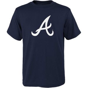 T-shirt pour jeunes Atlanta Braves Acuna Jr 13, bleu marine, en jersey de coton imprimé à l'écran, manches courtes, garçons 8-20 ans - Product Image 2