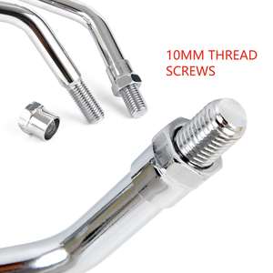 Rétroviseurs latéraux universels chromés pour moto, boulons de 10 mm, pour Harley Kawasaki Suzuki Aprilia Street Bike Cruiser - Product Image 5