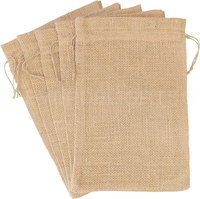 Bolsa grande de lino con logotipo personalizado impreso al por mayor, bolsa de regalo de yute, bolsa de compras con cordón de arpillera ecológica de yute