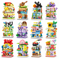 Ensemble de blocs de construction EPT Mini Street View avec 12 modèles de magasins modulaires pour collection de mini-villes DIY et décoration de table