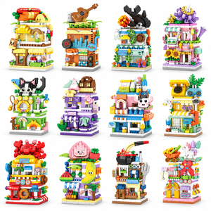 Set di Blocchi <span class=keywords><strong>da</strong></span> Costruzione EPT Mini Street View con 12 Modelli Modulari di Negozi per Città in Miniatura e Decorazione <span class=keywords><strong>da</strong></span> Tavolo - Product Image 1