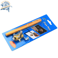 Canne à pêche télescopique miniature en gros, type stylo, pour pêche sur glace, avec poignée en composite plastique, action extra rapide et puissante, 1m 260g