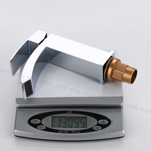 Simple square Waterfall Brass Basin Faucet, Single Hole Chrome Gold Basin Mixer, Luxury Hotel Hot and Cold Faucet - Product Image 5