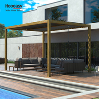 Système de toit ouvrant et fermant manuel Hooeasy, imperméable, mirador, gazebo, persiennes en aluminium, pergola