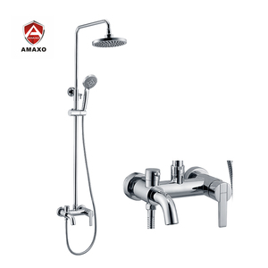 AMAXO - Juego <span class=keywords><strong>de</strong></span> Grifería Contemporáneo <span class=keywords><strong>de</strong></span> Latón Pulido con Doble Manija <span class=keywords><strong>para</strong></span> <span class=keywords><strong>Baño</strong></span> y Cocina, Mezclador <span class=keywords><strong>de</strong></span> Agua Fría/Caliente, <span class=keywords><strong>Kit</strong></span> Deslizante <span class=keywords><strong>para</strong></span> Apartamento/Hotel - Product Image 4