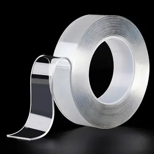 2mmX3cmX3m Reusable Strong Adhesive Door Double Sided Tape, Transparent Double Super Sticky Gel Nano Tape Wall Sticker