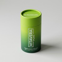 Boîte ronde en carton rigide avec bouton de sécurité pour enfants pour l'emballage de capsules de compléments vitaminiques, logo personnalisé