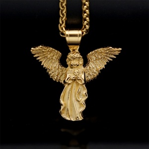 Accesorios Geométricos Populares, Colgante de Ángel en Acero Inoxidable Chapado en Oro - Product Image 2