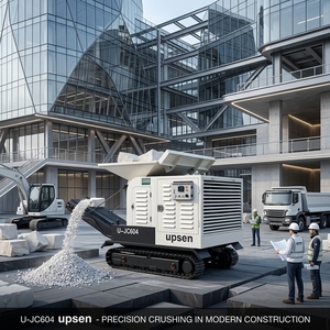 Concasseur à mâchoires mobile sur chenilles compact Upsen JC64 pour le traitement des déchets de construction et du calcaire, capacité max. 30 t/h, facile à utiliser - Product Image 6