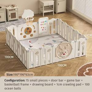 คอกกั้นเด็กแบบพลาสติกสำหรับใช้ในบ้าน พับเก็บได้ ใช้เป็นรั้วสนามเด็กเล่นสำหรับเด็กอนุบาลและบ้านเด็กเล่น - Product Image 6