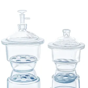 Laboratory Glassware 180mm 210mm 240mm clear Amber Glass Vacuum Desiccator with porcelain plate disc