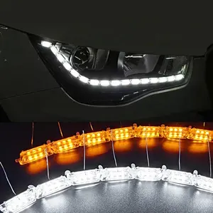 Car 16 LED DRL Flexible Eagle Eye Tear Drop Turn Signal Lamp Fog Led Bar Inside Headlight Strip Bar Turn Lights