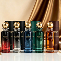 Flacon de parfum en verre transparent rond personnalisable vide de 30 ml, 50 ml, 100 ml avec emballage, flacons de parfum à vaporiser