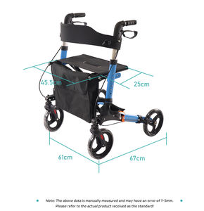 הליכון מתקפל קל משקל מאלומיניום למבוגרים וקשישים עם מושב - Product Image 3