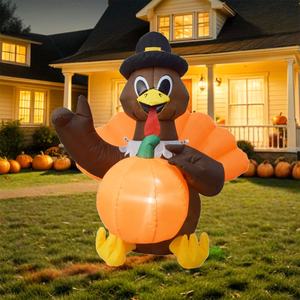 Pavo Inflable de 4 Pies <span class=keywords><strong>para</strong></span> el Día de Acción de Gracias con Luces LED, Decoración Inflable <span class=keywords><strong>para</strong></span> Exteriores - Product Image 1