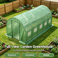 Invernadero de Gran Resistencia Tipo Túnel, Estructura de Acero Galvanizado, Cubierta de PE Antienvejecimiento para Cultivo de Vegetales y Flores en el Patio Trasero