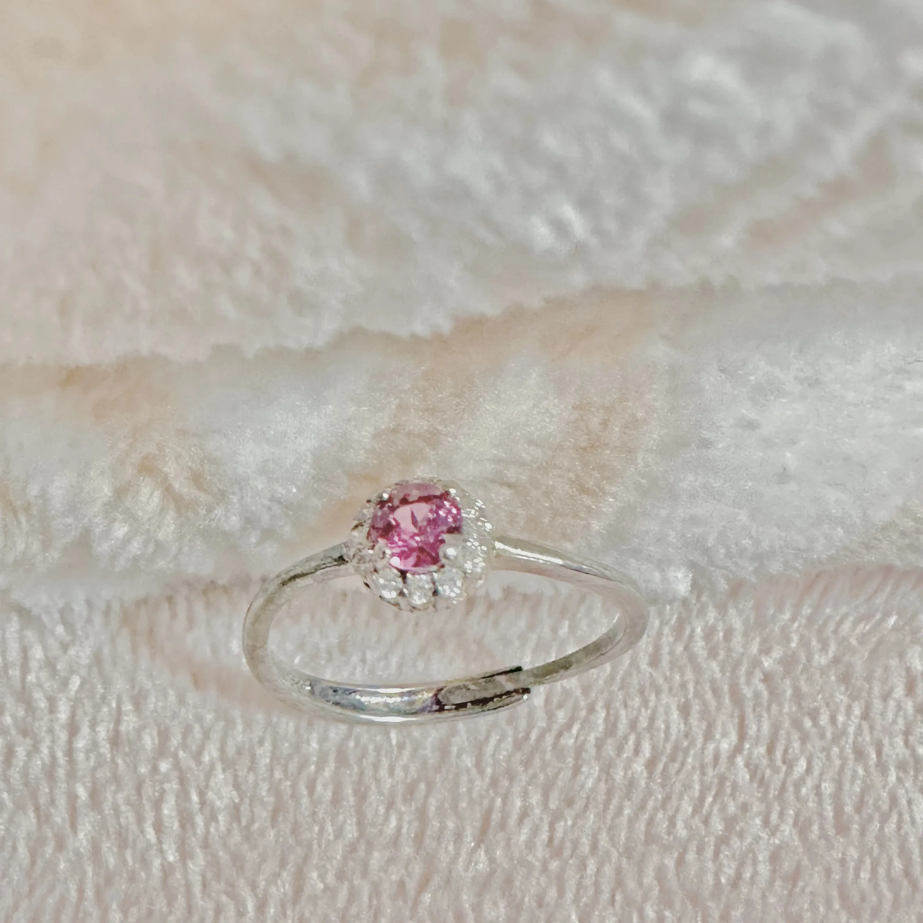 Anello in argento Sterling 925 placcato in rodio con tormalina rosa naturale rubino montante in pietra principale per l'anniversario della festa di matrimonio